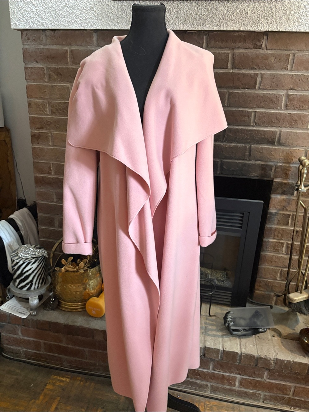 Missguided Pink Long Drape Coat